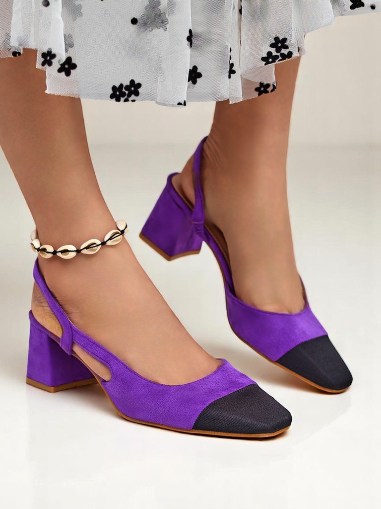 Royalfashion Women's Low Heel Pumps with Decorative Toe Eleganzo