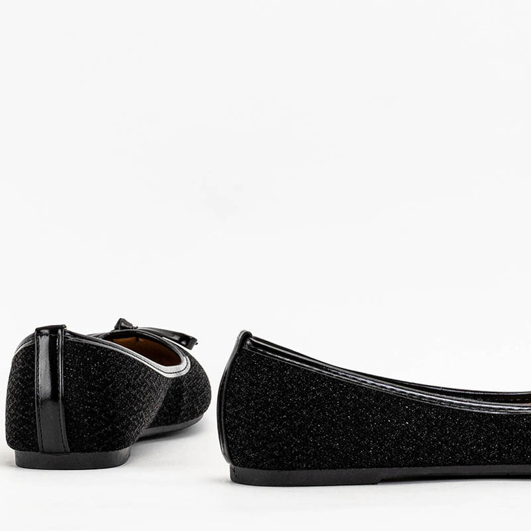 Women's black shimmering ballerinas Klerosi - Footwear