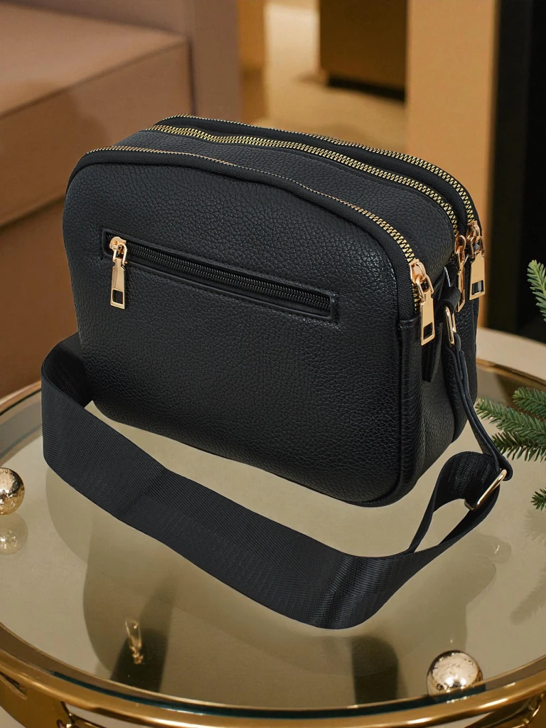 Quiltet liten dameveske i miljølær Corinne