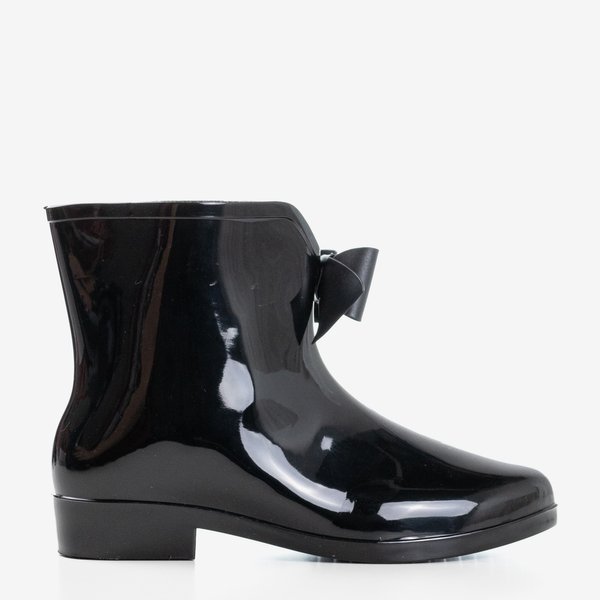 Ladies 'black rain boots with a Maiya bow - Footwear