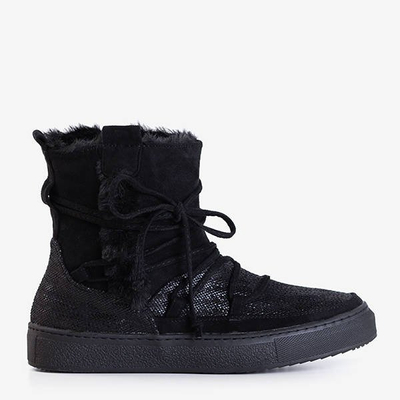 Black women's snow boots with fur Nosesi - Footwear
