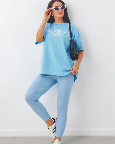 Royalfashion Cotton women's set with short sleeves and leggings