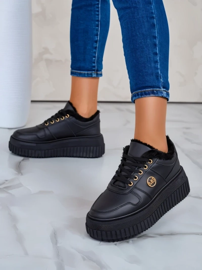 Royalfashion Warmed women's sneakers with fur Rozit