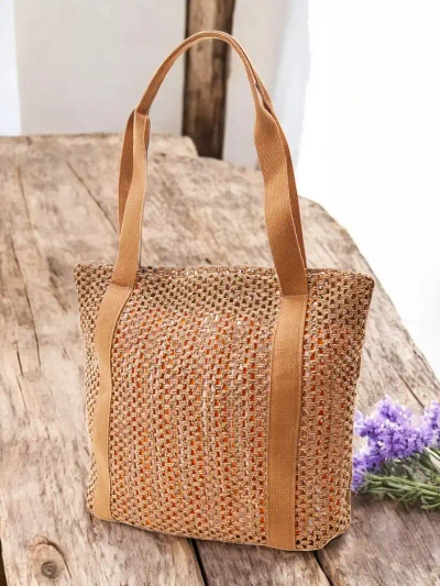 Royalfashion Большая соломенная женская летняя сумка