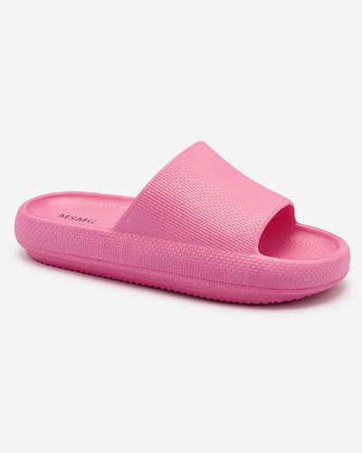 Royalfashion Fuchsia women's rubber flip-flops with embossing Okeris