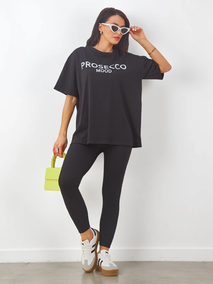 Royalfashion Women's cotton set with short sleeves and leggings