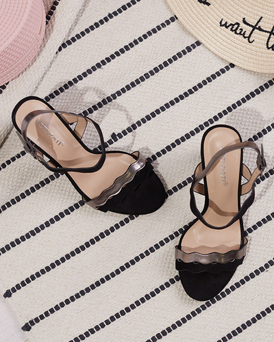 Black women's sandals on a higher post by Rudika - Footwear