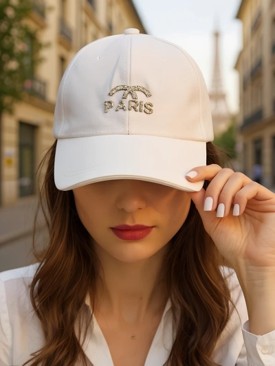 Royalfashion Baseball Cap with Rhinestones Paris Glam