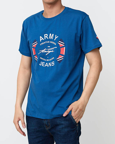 Men's blue printed t-shirt - Clothing