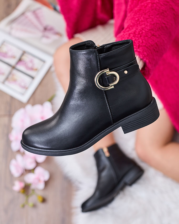 Royalfashion Black women's boots a'la sztyblety with embellishments Ederte