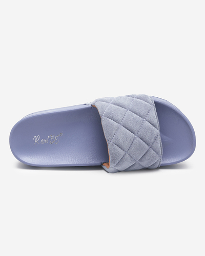 Blue women's quilted sandals on the platform Koriner - Footwear