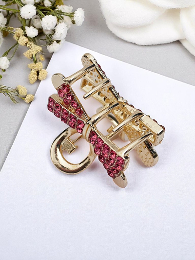 Royalfashion Заколка для волос с стразами Золотая заколка