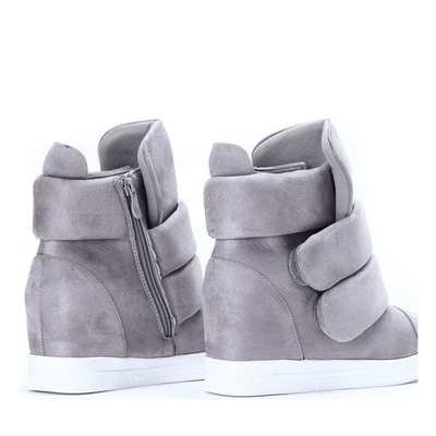 Szare sneakersy na krytym koturnie Oh Little Girl - Obuwie