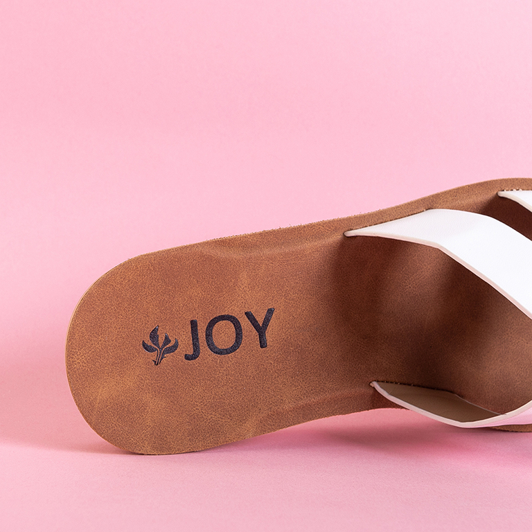 White women's eco-leather slippers Hemespa - Footwear