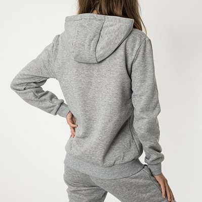 Серое женское худи с капюшоном