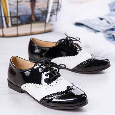 Black - white shoes in retro style Chaplin - Footwear 1