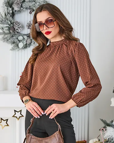 Royalfashion Women's shirt with rhinestones