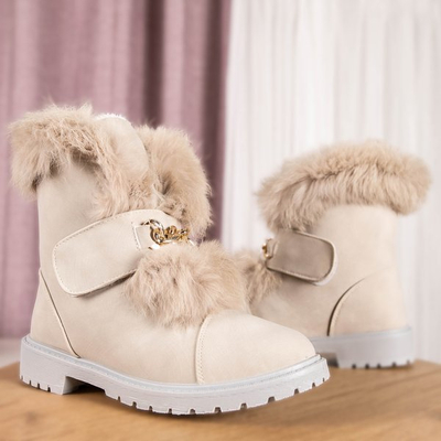 Wiscon beige boots with fur - Footwear