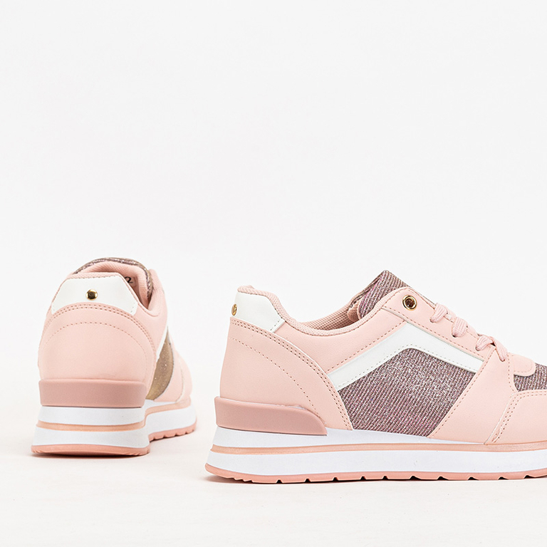 Rozā sieviešu sporta kedas ar spīguļiem Berilan - Apavi