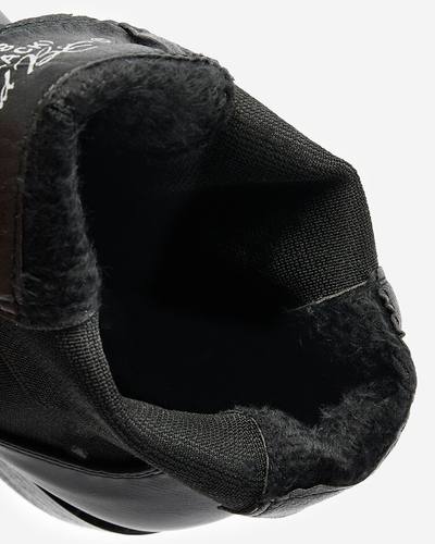 Royalfashion Melni sieviešu zābaki a'la sztyblety ar rotājumiem Ederte