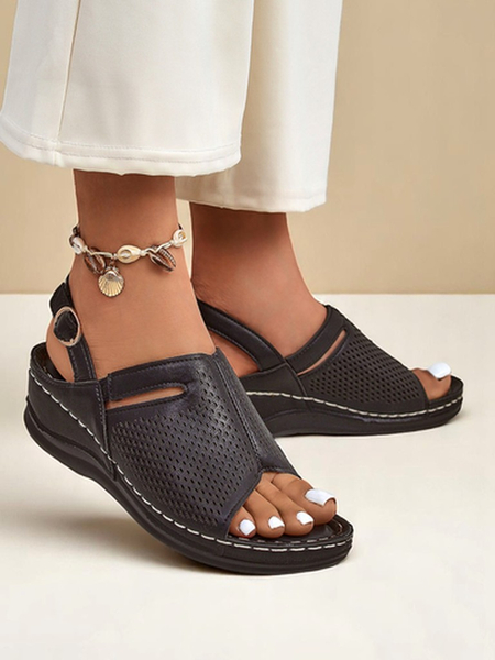 Royalfashion Damskie sandale na niskim koturnie Mira