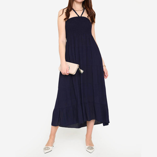 Navy midi dress PLUS SIZE - Clothing