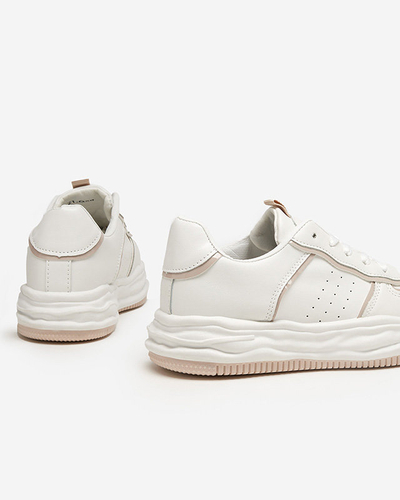 OUTLET Ladies' beige sports shoes with Dekavi inserts - Footwear