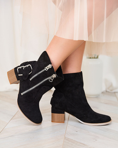 Royalfashion Decorated heeled boots in black Zerta