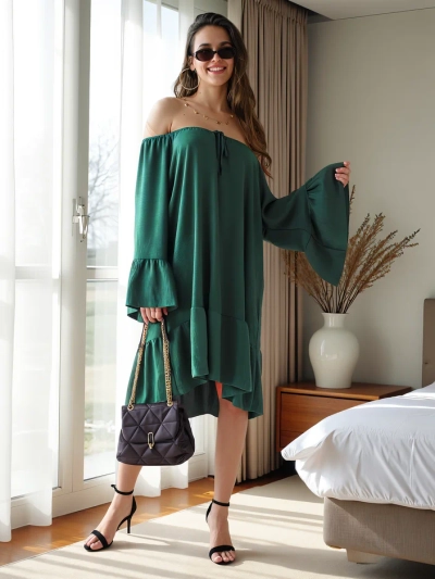 Royalfashion Sieviešu kleita a'la Spāņu ar volāniem, oversized