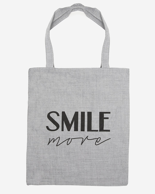 Gray fabric bag with an inscription - Accessories