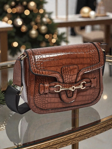 Torebka Damska Aurora Brązowa Skórzana Elegancka na Co Dzień