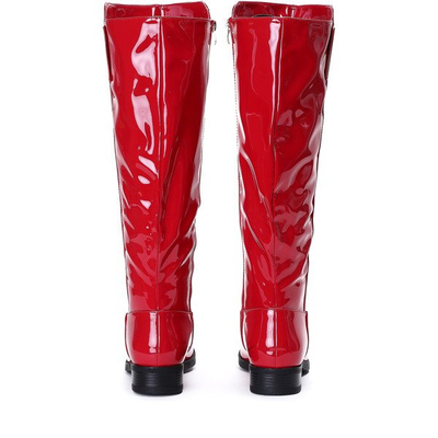 Czerwone, lakierowane kozaki Wild Thoughts- Obuwie