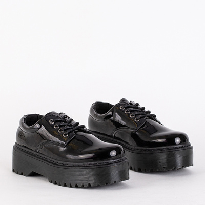 Women's lacquered half shoes black Diozzy - Footwear