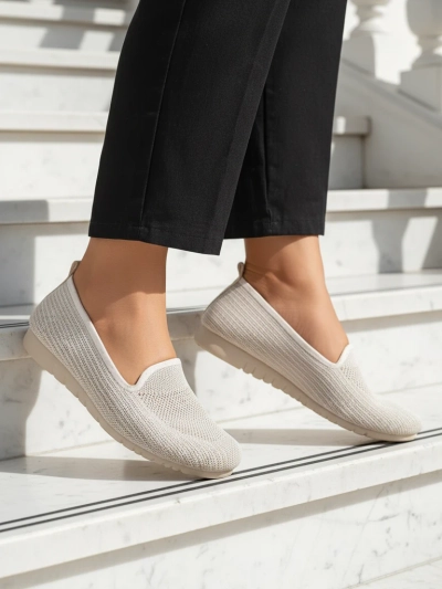 Moda Bella Бежевые Женские Туфли на Плоской Подошве