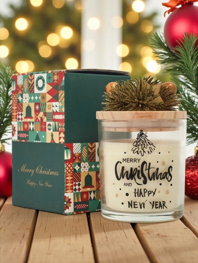 Scented Christmas Candle Merry Christmas Happy New Year