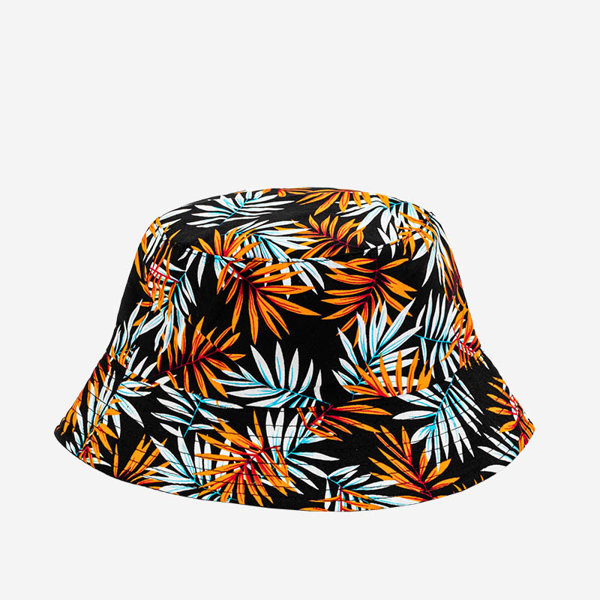 Women's black bucket hat with a Hawaiian theme - Accessories