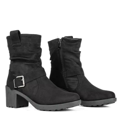 Black ankle boots on a high post Nusha - Footwear
