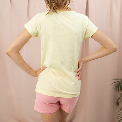 Yellow Women's Printed T-Shirt - Clothing