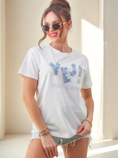 Royalfashion Sieviešu kokvilnas T-krekls Jā!