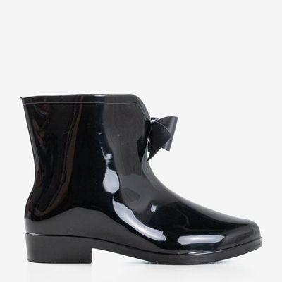 Ladies 'black rain boots with a Maiya bow - Footwear