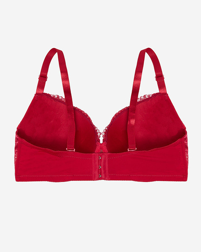 Burgundy bra with decorative lace - Underwear