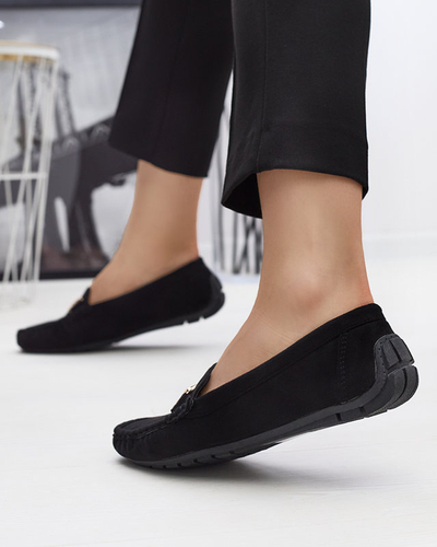Women's Black Vitlova Eco Suede Loafers - Footwear