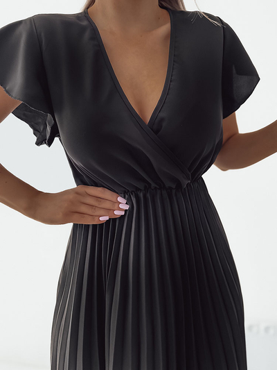 Royalfashion Women's pleated midi dress