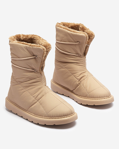 Gaiši brūni sieviešu apavi a'la sniega zābaki Amirfu- Footwear