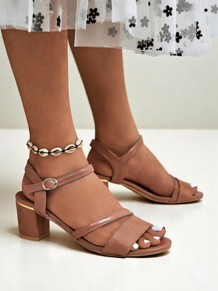 Royalfashion Women's Patent Low Heel Sandals Grace Gloss