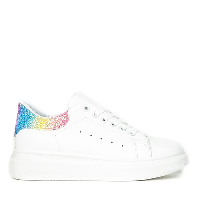 White sport sneakers with glitter inset Tricky - Footwear