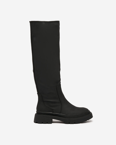 Royalfashion Matte black women's knee-high boots Ikemis