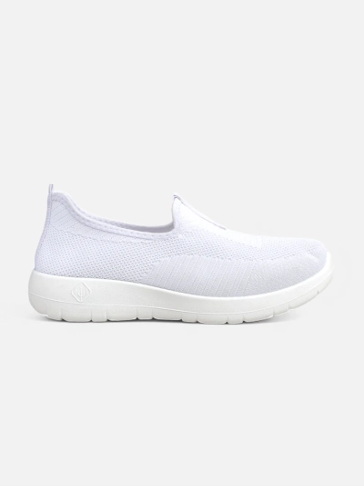 Slip-oni de damă albi Callista din țesătură respirabilă cu toc plat