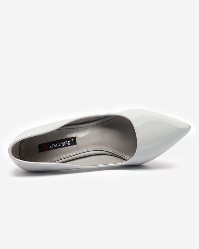 Gray women's lacquered pumps on a high heel Merier - Clothing