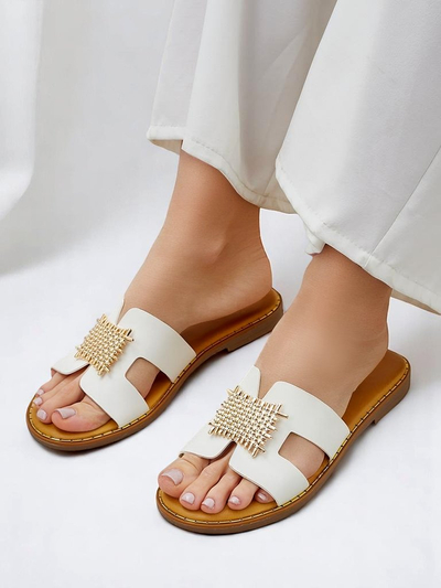 Royalfashion Women’s slides with decoration Crattes